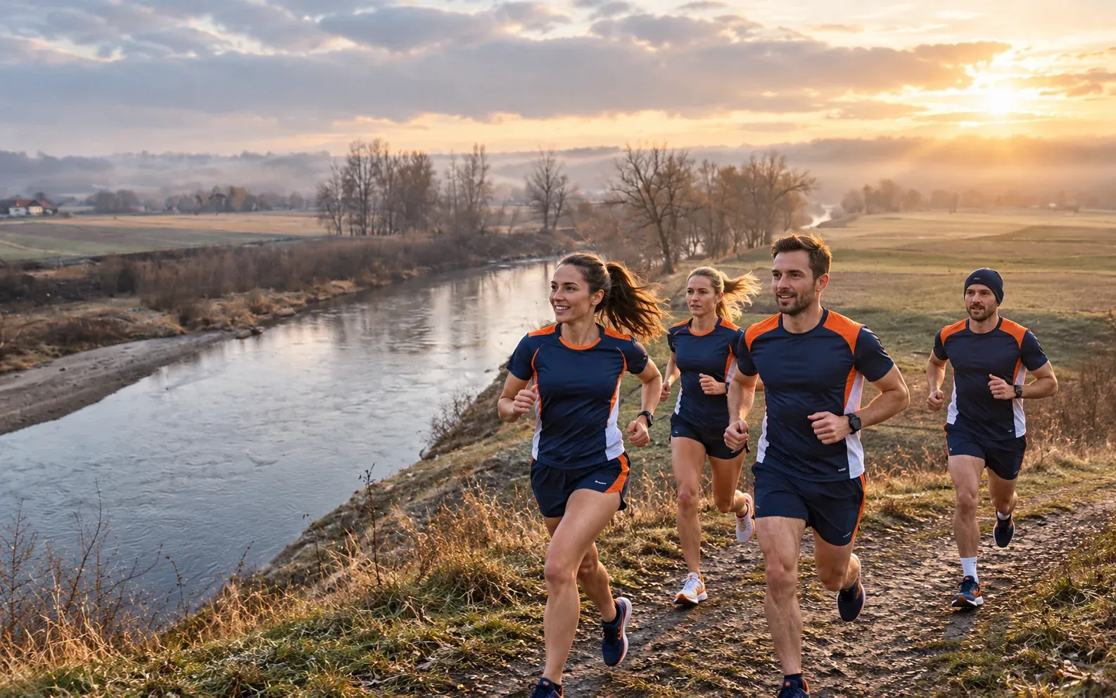 Running illustration for Latoszyn: adult runners in a destination setting; not the featured race edition or its course.