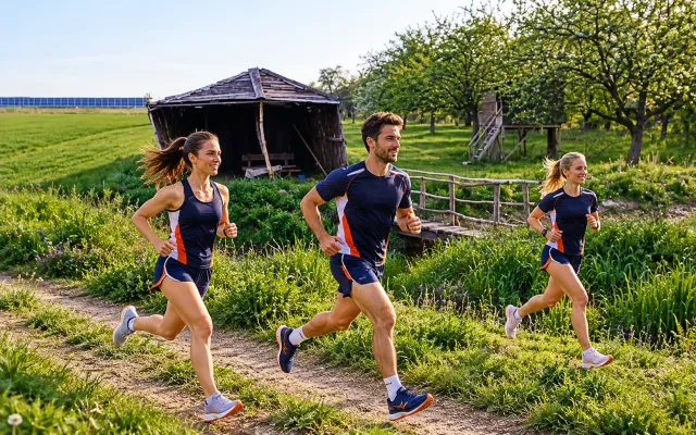 Running illustration for Paszczyna: adult runners in a destination setting; not the featured race edition or its course.