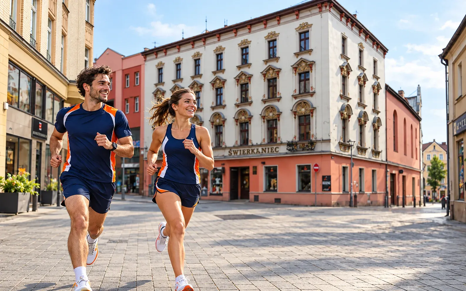 Running illustration for Rybnik: adult runners in a destination setting; not the featured race edition or its course.