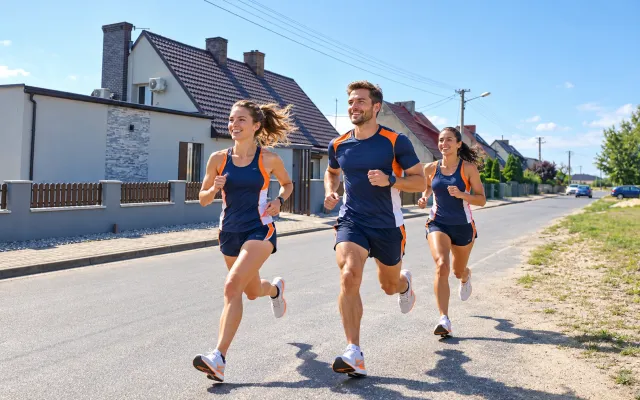 Running illustration for Wielonek: adult runners in a destination setting; not the featured race edition or its course.
